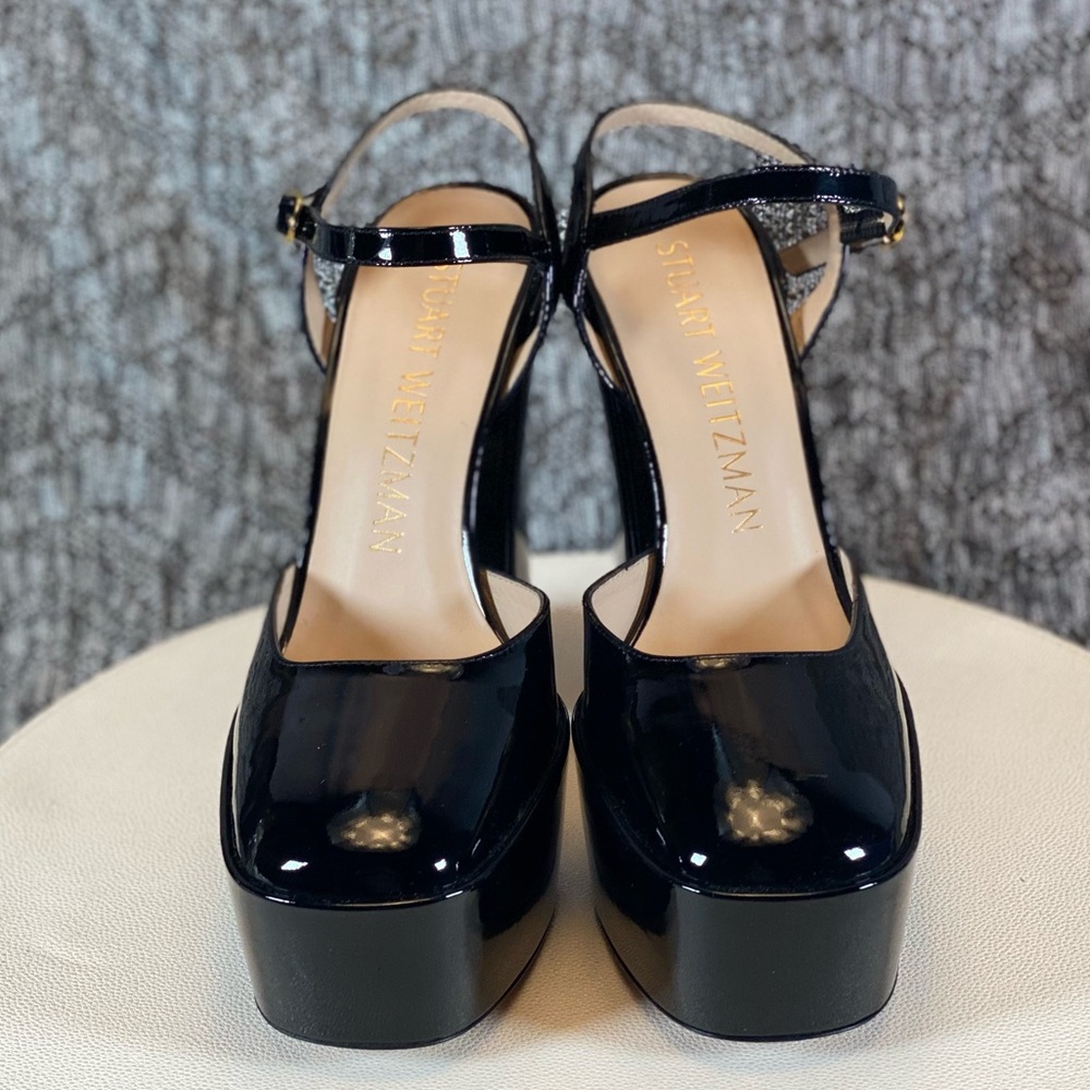 Stuart Weitzman Sky high 145 Platform Pump Heel Black Patent - Picture 5 of 10